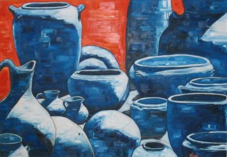 Blaue Töpfe - Vera Eisberg - auf Array - Array - Blaue Töpfe - Vera Eisberg - auf Array - Array -