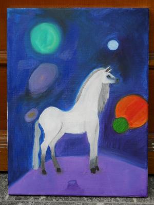 ---pferd im universum - sybille sara -  auf  - Array - 