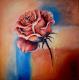 Rose 2 - Helen Lang - Acryl auf Leinwand - Rosen - 