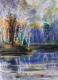 Blauer Herbst - Birgit MÃ¼ller - Pastell auf Papier - Wald - 