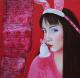 Kiss me honey - Leoni Erben - -Acryl auf Leinwand - weiblich-Frauen-Gesichter-MÃ¤dchen-Liebe - Fotorealismus-GegenstÃ¤ndlich