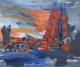 EZB-Frankfurt -Skyline 3 - wolfgang mayer - Acryl-Ãl auf  - Abstrakt-Landschaft - 