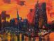 EZB-Frankfurt -Skyline 4 - wolfgang mayer - Acryl-Ãl auf  - Abstrakt-Landschaft - 